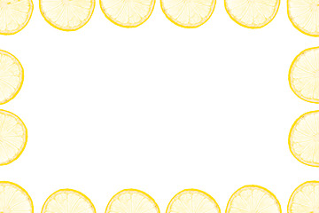 Image showing frame made of yellow lemon slices