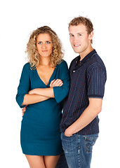 Image showing Young surprised couple.