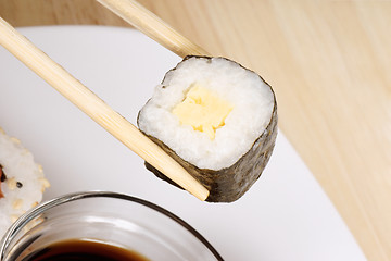 Image showing Eating sushi