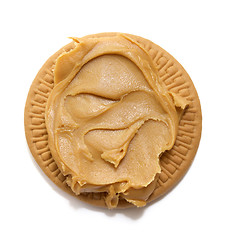 Image showing peanut butter on biscuit