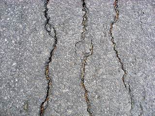 Image showing Cracks on asphalt background 