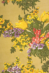 Image showing old flower fabric texture
