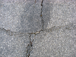 Image showing Cracks on asphalt background 