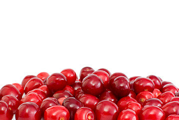 Image showing Pile of the red cherries without stalks