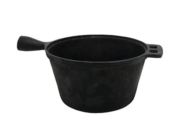 Image showing Old cast iron pot