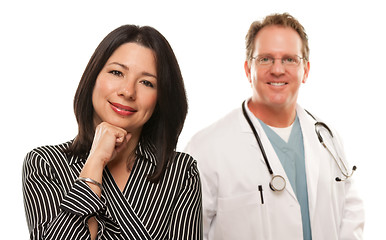 Image showing Hispanic Woman with Male Doctor or Nurse