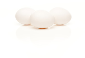Image showing Three Eggs on White Background