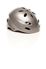 Image showing Silver Bike Helmet on White