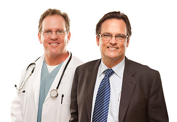 Image showing Smiling Businessman with Male Doctor or Nurse