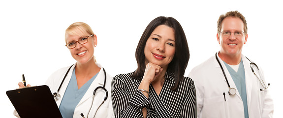 Image showing Hispanic Woman with Male Doctor and Nurse