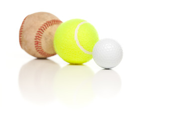 Image showing Baseball, Tennis and Golf Ball on White