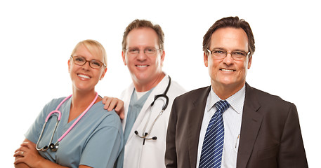 Image showing Smiling Businessman with Male and Doctor and Nurse