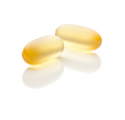 Image showing Omega 3 Fish Oil Supplement Capsules on White