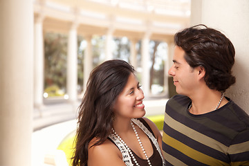 Image showing Attractive Hispanic Couple Portrait Outdoors