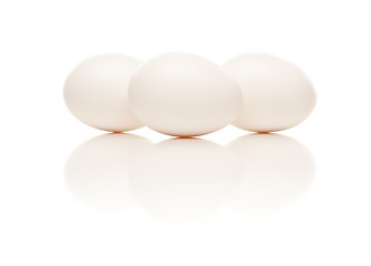 Image showing Three Eggs on White Background