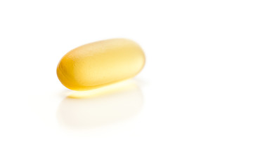 Image showing Omega 3 Fish Oil Supplement Capsule on White