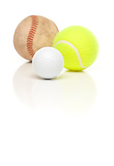 Image showing Baseball, Tennis and Golf Ball on White