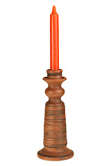 Image showing Only no-fire candle in candlestick