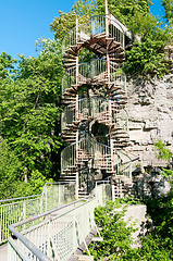 Image showing Two spiral staircases