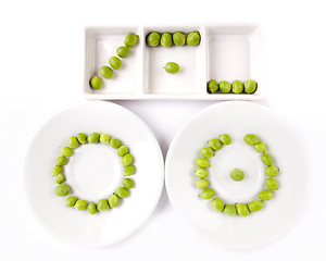 Image showing Fresh green peas on plate