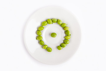 Image showing Fresh green peas on plate