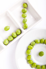 Image showing Fresh green peas on plate