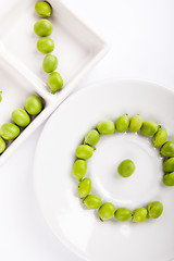 Image showing Fresh green peas on plate