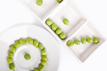 Image showing Fresh green peas on plate