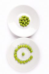 Image showing Fresh green peas on plate