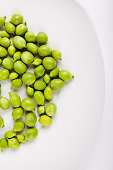 Image showing Fresh green peas on plate