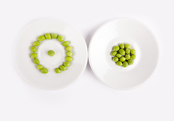 Image showing Fresh green peas on plate