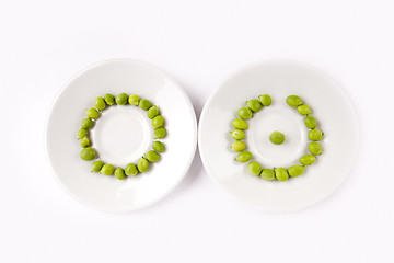 Image showing Fresh green peas on plate