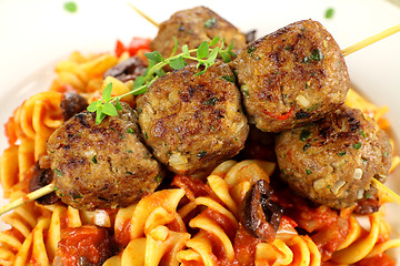 Image showing Meatballs And Pasta