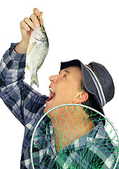 Image showing Eating Fish Fisherman