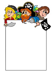 Image showing Blank frame with cartoon pirates