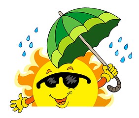 Image showing Lurking Sun with big umbrella