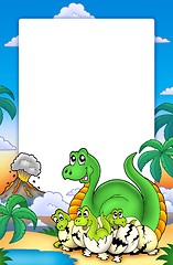 Image showing Frame with little dinosaurs