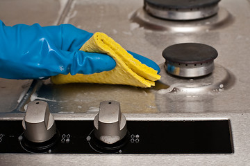 Image showing Cleaning a kitchen