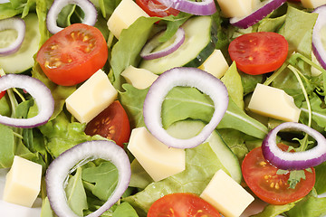 Image showing Fresh mixed salad with cheese