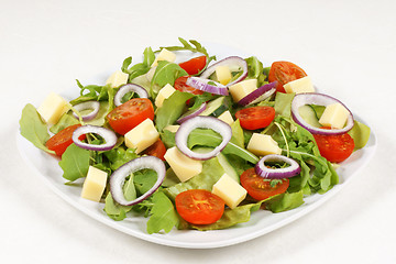 Image showing Fresh mixed salad with cheese