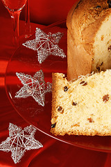 Image showing Panettone and Christmas decorations