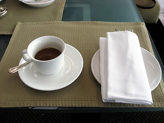 Image showing Serving coffee closeup