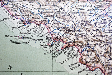 Image showing Handmade ancient map of Napoli