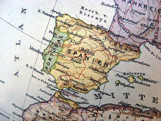 Image showing Handmade map of Spain