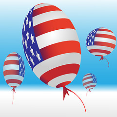 Image showing Balloons and flag