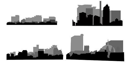 Image showing Architectural icons collection, silhouettes