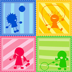 Image showing children silhouettes