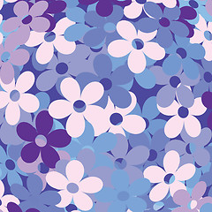 Image showing Background with flowers in blue