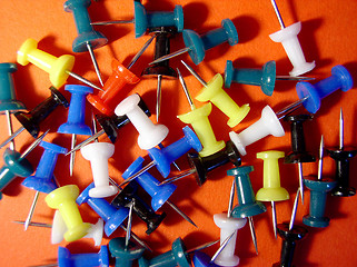 Image showing colourful pins