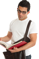 Image showing University college student reading